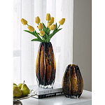 Ваза стеклянная янтарного цвета с текстурированным силуэтом Carambola варинант исполнения - 5 | Loft Concept в Красноярске