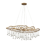 Люстра подвесная золотого цвета с металлическим сетчатым основанием и стеклянными каплевидными подвесками Hinkley варинант исполнения - 7 | Loft Concept в Красноярске