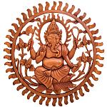 Панно из дерева круглое Ганеша Panel With Animals варинант исполнения - 1 | Loft Concept в Красноярске