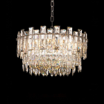 Круглая люстра с хрустальными подвесками на серебряном каркасе Gorgeous Crystal Light варинант исполнения - 8 | Loft Concept в Красноярске