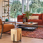 Металлический стеллаж с деревянными полками и ящиками Menzie Metal Wood Rack варинант исполнения - 6 | Loft Concept в Красноярске