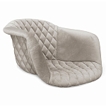 Барный стул со спинкой и мягкой обивкой с ромбами на 4-х деревянных ножках Бежевый Велюр Ava Charm варинант исполнения - 2 | Loft Concept в Красноярске