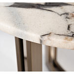 Столик журнальный с круглой мраморной столешницей Unique Stone Design варинант исполнения - 3 | Loft Concept в Красноярске