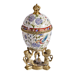 Шкатулка в форме яйца на величественных львах из фарфора с бронзовыми элементами Eden Garden варинант исполнения - 4 | Loft Concept в Красноярске