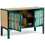 Комод для посуды из ротанга Felice Rattan Green варинант исполнения - 3 | Loft Concept в Красноярске