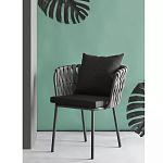 Стул мягкий с декором в виде плетеных лент на спинке и подлокотниках Semicircular Chair Decorated with Ribbons варинант исполнения - 1 | Loft Concept в Красноярске