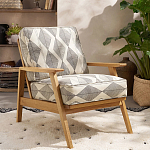 Кресло с каркасом из массива дуба Deniaud Oak Rhombus Beige Armchair варинант исполнения - 6 | Loft Concept в Красноярске