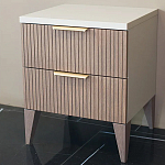 Тумба прикроватная коричневая с белой столешницей и двумя ящиками Harper Line варинант исполнения - 1 | Loft Concept в Красноярске