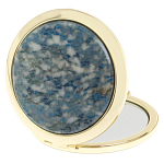 Зеркало карманное складное круглое из натурального камня Лазурит в подарочной упаковке Gold Stone Mirrors варинант исполнения - 2 | Loft Concept в Красноярске