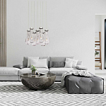 Люстра с 7-ю прозрачными плафонами из стекла в форме капли на круглом потолочном основании цвета хром Lucid Rain  варинант исполнения - 11 | Loft Concept в Красноярске