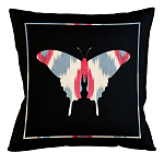 Подушка декоративная бабочка с узором красного и серого цвета Ikat Pattern варинант исполнения - 1 | Loft Concept в Красноярске