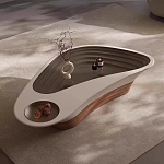 Журнальный столик фигурный со стеклянной столешницей Table Drop варинант исполнения - 1 | Loft Concept в Красноярске