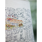 Настольная лампа с принтом на белом тканевом абажуре Roof Garden Lamp варинант исполнения - 4 | Loft Concept в Красноярске