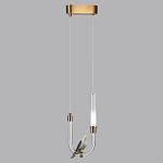 Подвесной светильник с декоративной фигуркой птицы на прозрачной изогнутой трубке Ganthea варинант исполнения - 4 | Loft Concept в Красноярске