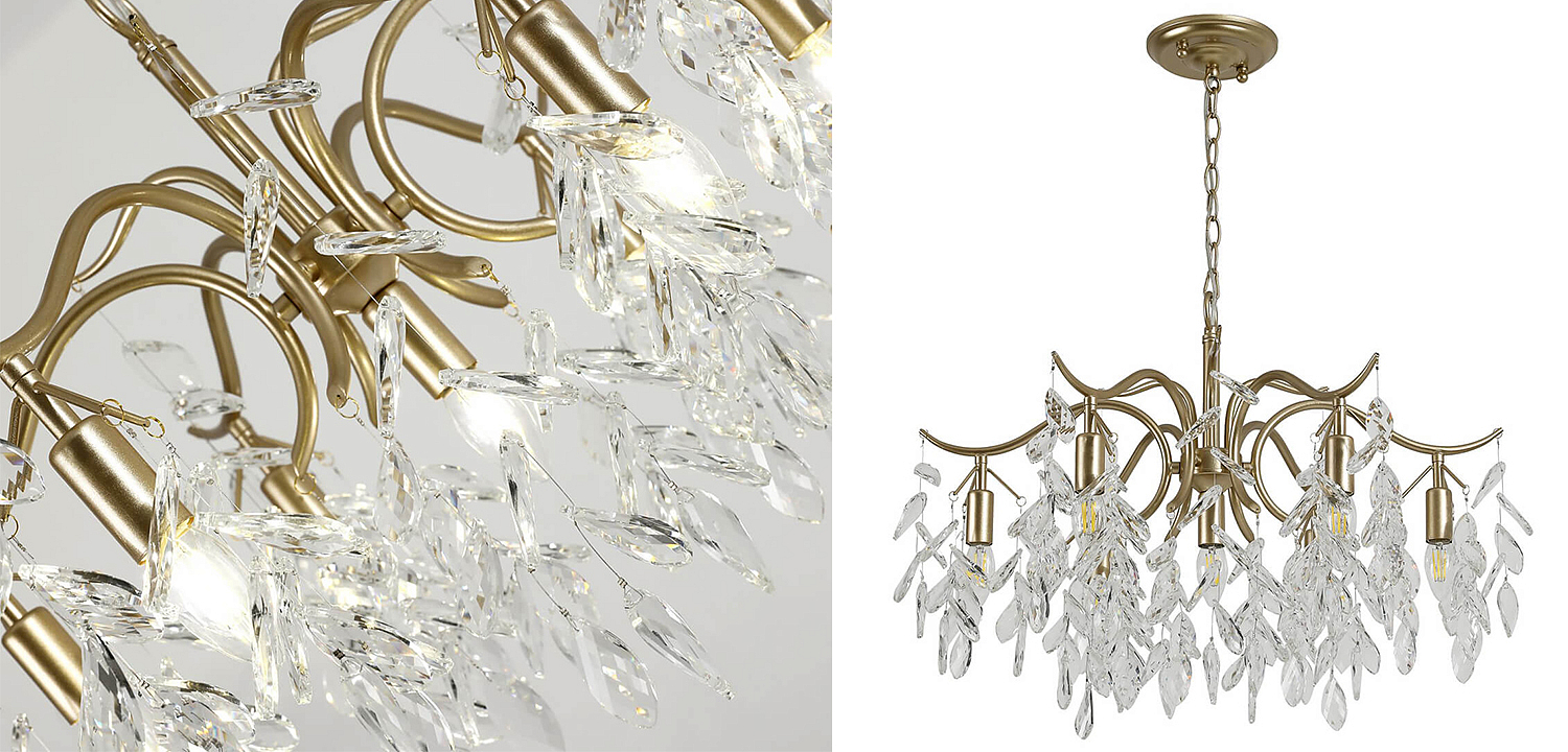Люстра Hanging Crystal Leaves Chandelier 71 Люстра Hanging Crystal Leaves Chandelier 71 - Loft-Concept в Красноярске