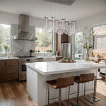 Люстра с 9-ю прозрачными плафонами из стекла в форме капли на прямоугольном потолочном основании цвета хром Lucid Rain  варинант исполнения - 11 | Loft Concept в Красноярске