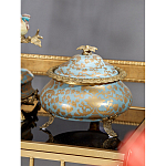 Шкатулка голубого цвета с золотым растительным узором Eden Garden варинант исполнения - 3 | Loft Concept в Красноярске