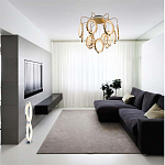 Потолочный светильник светодиодный с золотистым каркасом Ring of Fire варинант исполнения - 1 | Loft Concept в Красноярске