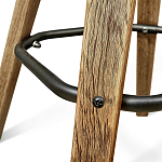 Барный стул со спинкой и мягкой обивкой с ромбами на 4-х деревянных ножках Бежевый Велюр Ava Charm варинант исполнения - 7 | Loft Concept в Красноярске