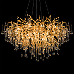 Люстра подвесная с прозрачными стеклянными подвесками в форме капель Диаметр 100 см Droplet Chandelier варинант исполнения - 8 | Loft Concept в Красноярске