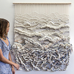 Дизайнерское современное текстильное панно Жемчуг варинант исполнения - 1 | Loft Concept в Красноярске