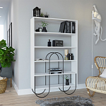 Стеллаж прямой белый с 5-ю открытыми полками NORFOLK BOOKCASE WHITE варинант исполнения - 1 | Loft Concept в Красноярске