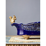 Чаша темно-синего цвета из фарфора с бронзовыми фигурками белок Eden Garden porcelain and bronze варинант исполнения - 2 | Loft Concept в Красноярске