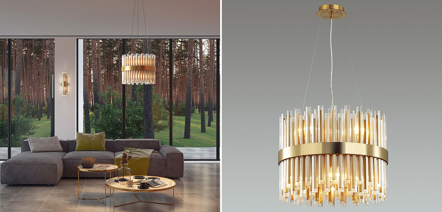 Люстра Gladwin Round Glass Tubes Chandelier Люстра Gladwin Round Glass Tubes Chandelier - Loft-Concept в Красноярске