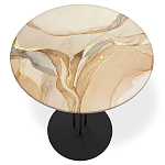 Стол журнальный круглый с бежевой столешницей из стекла Beige Marble варинант исполнения - 2 | Loft Concept в Красноярске