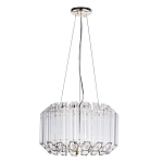 Люстра подвесная круглая с прозрачными хрустальными трубками и золотистым каркасом Диаметр 44 см Hexagon Tube Light варинант исполнения - 1 | Loft Concept в Красноярске