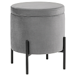 Серый пуф на черных ножках SANJAY варинант исполнения - 1 | Loft Concept в Красноярске