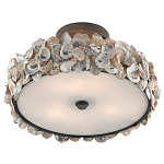 Потолочный светильник круглый с абажуром из устричных раковин Sea Ravens варинант исполнения - 3 | Loft Concept в Красноярске