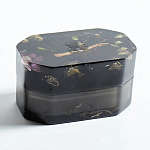Шкатулка из эпоксидной смолы с цветами черная Epoxy Resin Pink Flowers Box Black варинант исполнения - 3 | Loft Concept в Красноярске