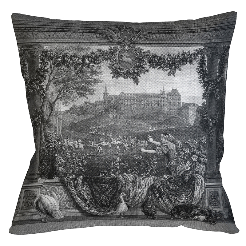 Декоративная подушка Blois Pillow Черно-белый Бежевый Декоративная подушка Blois Pillow Черно-белый Бежевый в Красноярске | Loft Concept