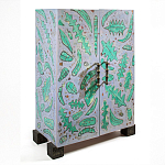 Премиальный Шкаф Defoliation двухстворчатый роспись зеленые листья  варинант исполнения - 1 | Loft Concept в Красноярске