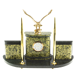 Настольный письменный набор из змеевика и бронзы с декором в виде орла Successful Leader варинант исполнения - 1 | Loft Concept в Красноярске