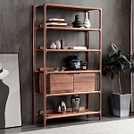 Стеллаж в гостиную для книг Moon Walnut Furniture варинант исполнения - 4 | Loft Concept в Красноярске