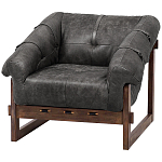 Кресло Duncan винтажная черная кожа варинант исполнения - 2 | Loft Concept в Красноярске