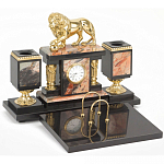 Настольный письменный набор из яшмы и долерита с декором виде льва Manager Organizer варинант исполнения - 2 | Loft Concept в Красноярске