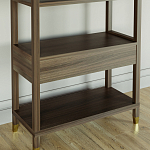 Стеллаж Elsa Dreams Walnut со стеклянными полками и ящиком варинант исполнения - 6 | Loft Concept в Красноярске