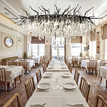 Люстра черная овальная с прозрачными стеклянными подвесками в форме капель FAIRYTREE Light варинант исполнения - 1 | Loft Concept в Красноярске