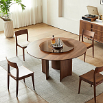 Стол обеденный круглый с двойной столешницей Walnut Wood Table варинант исполнения - 3 | Loft Concept в Красноярске