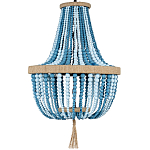 Люстра каплевидной формы украшенная круглыми бусинами Wooden Chandelier Blue варинант исполнения - 1 | Loft Concept в Красноярске