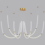 Люстра подвесная с 6-ю изогнутыми плафонами и белыми декоративными шариками PEARLS Suspension варинант исполнения - 3 | Loft Concept в Красноярске