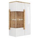 Витрина навесная двухдверная с белым глянцевым фасадом Grace of Furniture варинант исполнения - 1 | Loft Concept в Красноярске