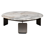 Столик журнальный с круглой мраморной столешницей на трех опорах Marble Stone Drawing варинант исполнения - 6 | Loft Concept в Красноярске