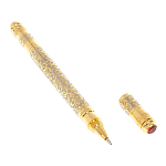 Ручка шариковая металлическая с гравировкой и красным фианитом в деревянной коробке Metal Pens варинант исполнения - 2 | Loft Concept в Красноярске