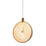 Подвесной светильник с плафоном из рельефного стекла Peony Glass Bronze  варинант исполнения - 4 | Loft Concept в Красноярске