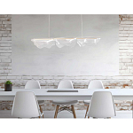 Люстра линейная с 3-мя белыми волнистыми плафонами Wave Line варинант исполнения - 11 | Loft Concept в Красноярске