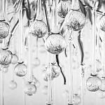 Люстра подвесная с прозрачными стеклянными подвесками в форме капель Диаметр 60 см Droplet Chandelier варинант исполнения - 16 | Loft Concept в Красноярске